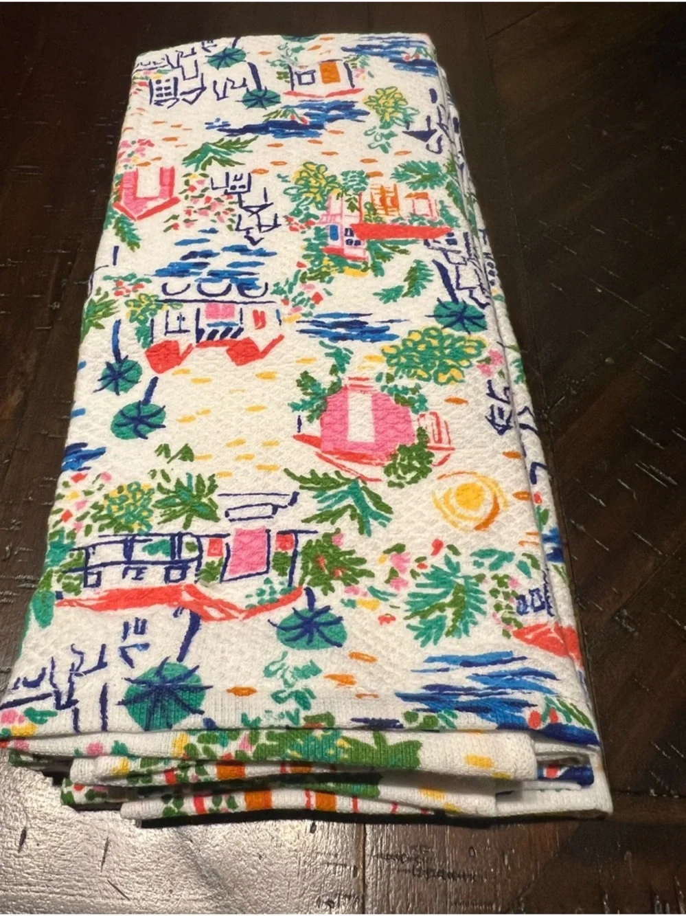 Kate Spade New York Tropical Seaside Cottage Colorful Kitchen towels Set of 2